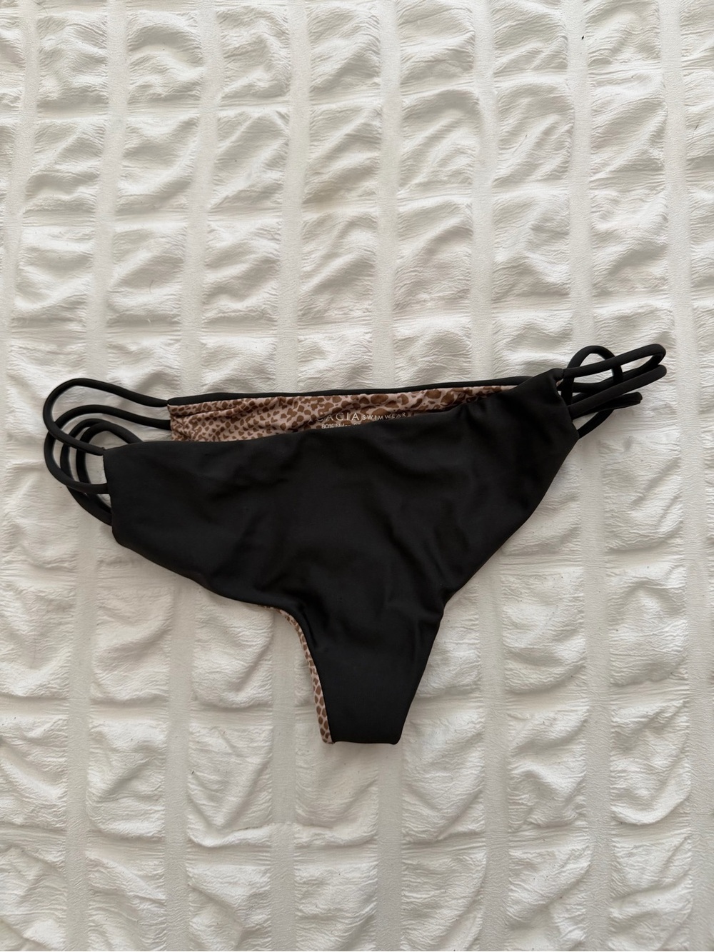 acacia swimwear Black & Leopard Reversible Bikini Bottom